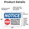 Signmission Dielectric Testing In Progress Sign With Symbol, 24 in W x Rectangle, Vinyl Decal OS-2PACK-NS-D-1824-L-10985 - alternate 4